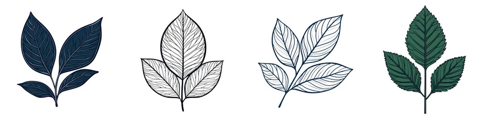 Minimalist botanical leaf