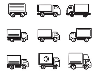 Delivery Truck Line Art Design for Commercial Use