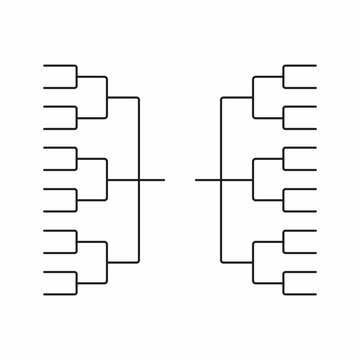 24 team Tournament bracket templates illustration
