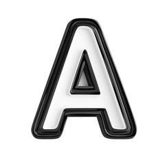 Bold black and white letter A design graphic art alphabet
