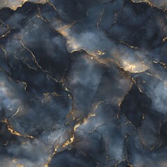 Fototapeta premium A dark marble texture with gold veins, featuring rich blue and black hues for a luxurious and elegant appearance.