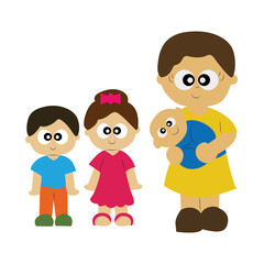 Happy Family Cartoon Illustration Clipart