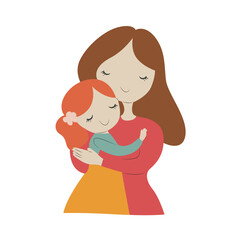Mother Daughter Hugging Love Clipart