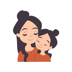 Mother Daughter Hugging Affectionate Portrait