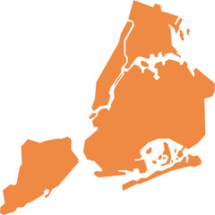 freehand drawing of New York city map.