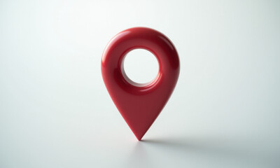 Red 3D Location Pin Icon, Map Marker - Minimalism