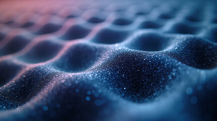 Microphotography of advanced 3D-printed material texture, used in aerospace or smart devices, extreme zoom