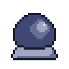 Dark Blue Orb Tabletop, Pixel Art Icon, Isolated