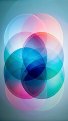 Abstract overlapping circles in soft pastels representing harmony  
