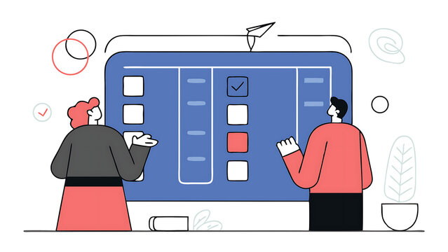 task management project resource planning checklist or completion tracking efficiency or schedule agenda or development concept business people team manage task by assign person to finish tasks 060525