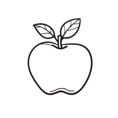 Simple Apple Outline Vector Illustration For Design And Creative Projects