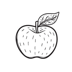 Hand Drawn Apple Vector Illustration Sketch Style Isolated On White Background
