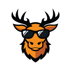 Cool Deer Head Mascot Logo