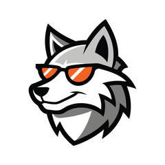 Cool Wolf Mascot Head Logo