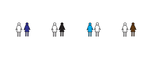 flat person man and woman icon – stock   vector.icon man and woman toilet vector wc ,People Icon Vector
