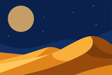 desert and moon