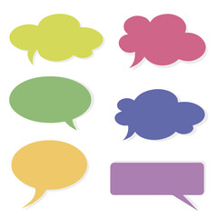 set of colorful speech bubbles