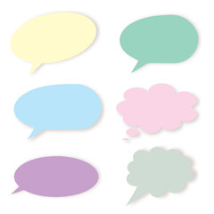 set of colorful speech bubbles