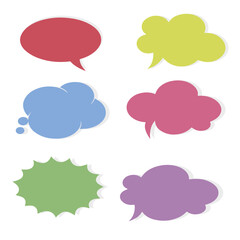 set of colorful speech bubbles