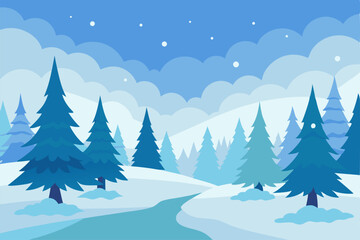 Fototapeta premium winter landscape with trees and snow