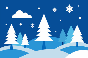 Obraz premium winter landscape with trees and snow