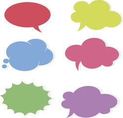 set of colorful speech bubbles
