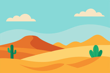 Fototapeta premium vector illustration of a desert landscape