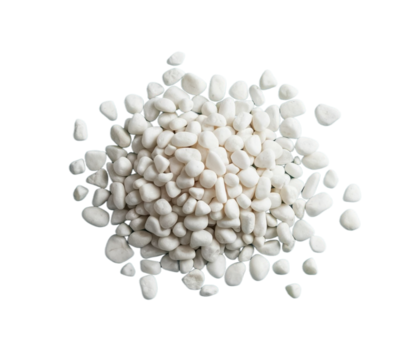 Small white pebbles on transparent PNG background. AI generated. - Powered by Adobe