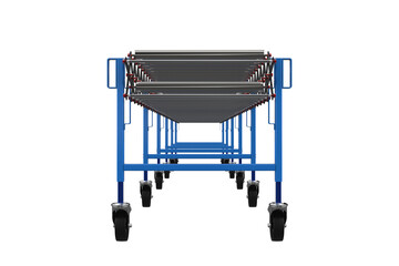 Expandable and Flexible Scissor Roller Conveyor System on Wheels Adjustable Length Roller Conveyor with Scissor Mechanism for Material Handling