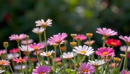 Fototapeta premium each flower standing tall and proud, their fragrant scent filling the air and mingling together to create a symphony of floral perfume that uplifts the senses and calms the mind.