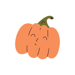 Smiling cartoon pumpkin . Vector illustration