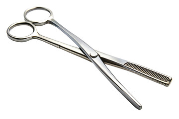 Obraz premium A set of surgical forceps open slightly, isolated on a transparent background.