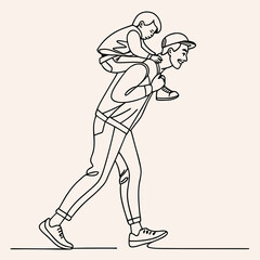 happy fathers day  silhouette vector illustration