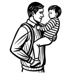 happy fathers day  silhouette vector illustration