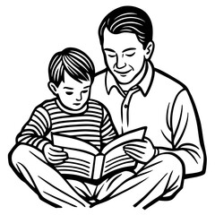 happy fathers day  silhouette vector illustration