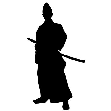 Samurai silhouette with katana at waist (Oda Nobunaga style)
