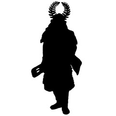 Samurai silhouette wearing a horned helmet(Tokugawa Ieyasu style)