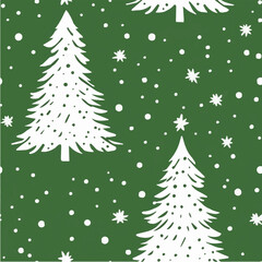 Obraz premium Vector of Christmas tree Seamless Patterns red background