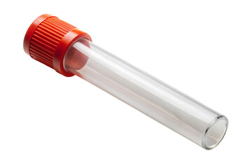 A lab sample swab in a sealed tube isolated on a transparent background.