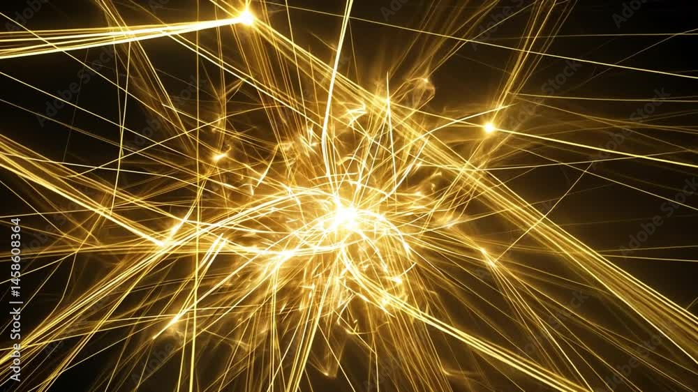Poster dynamic patterns of bright golden light streaks an abstract display of energy and motion illuminatin