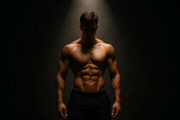 Naklejka premium muscular young man with naked torso