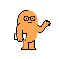 Obraz premium Nerd Abstract Blob Emoji Character – Minimalist Daily Activity Illustration for UI/UX, Sticker, and Comic Projects
