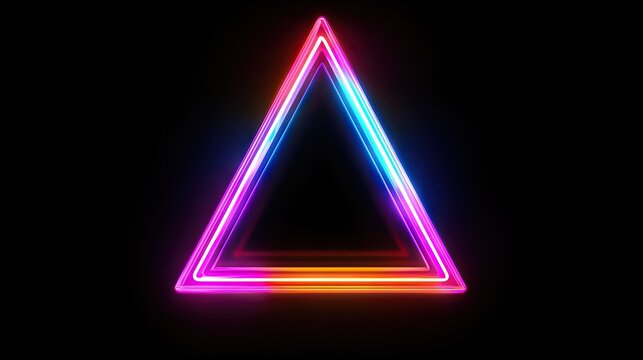 Multicolored neon triangle shapes outlined in vibrant hues.