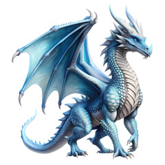 Fototapeta premium Stunning Blue Dragon Image Fantasy Art Mythical Creature Dragon Wallpaper