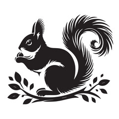 skunk silhouette, skunk line art silhouette, skunk svg, vector illustration, skunk vector silhouette icon - , ideal for wildlife, safari, and animal-themed illustrations, Skunk in the Autumn.