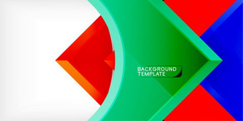 Abstract geometric design. Bright colors blend, creating dynamic visual effect. Modern background template for presentations, graphics.