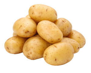 Pile of Fresh Potatoes  Isolated on White background