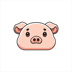 Playful Colored Pig Head Icon