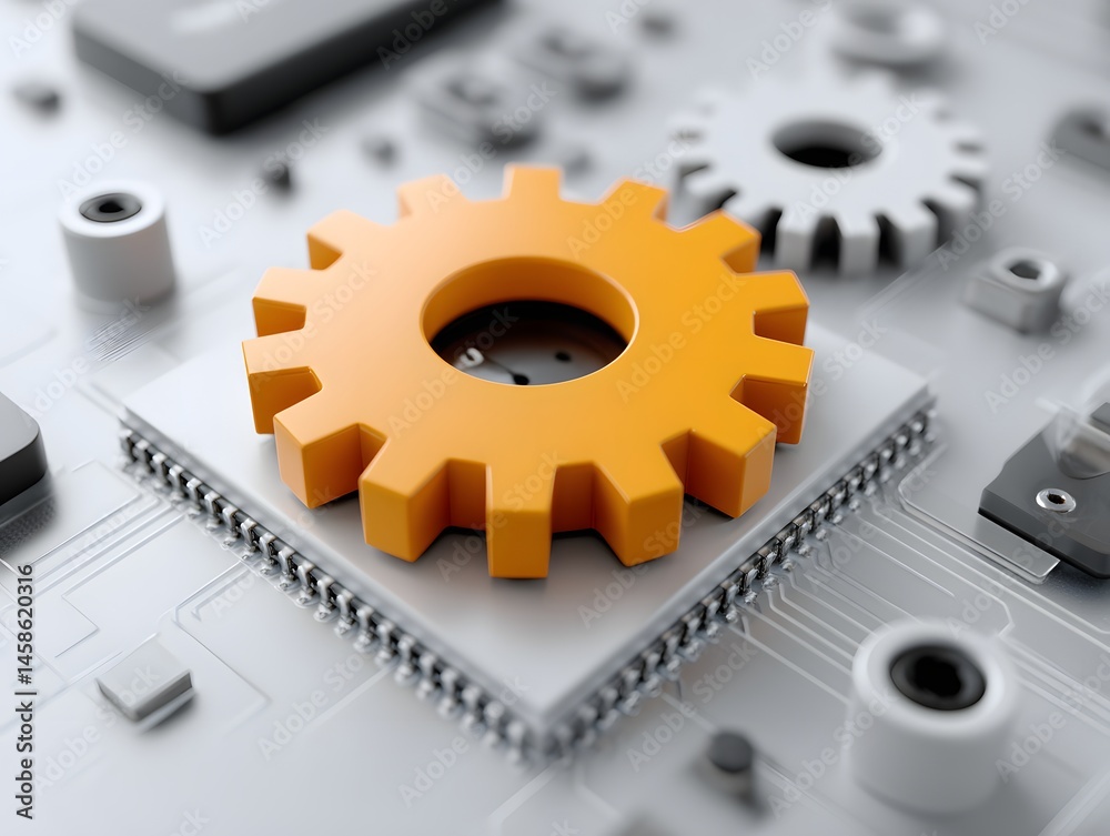 Poster documentary style illustration of a machine learning process featuring artificial intelligence, deep