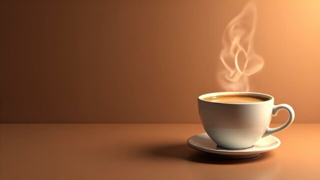 Cup of coffee with steam rising out of it